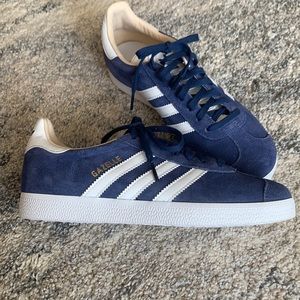Adidas Gazelle Blue Suede Tennis Shoes